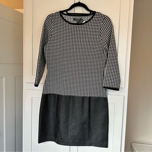 NWT Ralph Lauren leather and gingham dress - size M